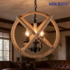 NEWDAYS brand cross-border new products: led retro industrial style rope pendant lamp, ironwork hood bar table lamp, global-shaped decorative lighting atmosphere lamp, small pendant lamp, lighting art lamp, Nordic style details Picture